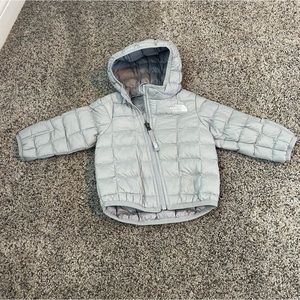 North Face Baby Gray Hooded Coat 3-6 Months
